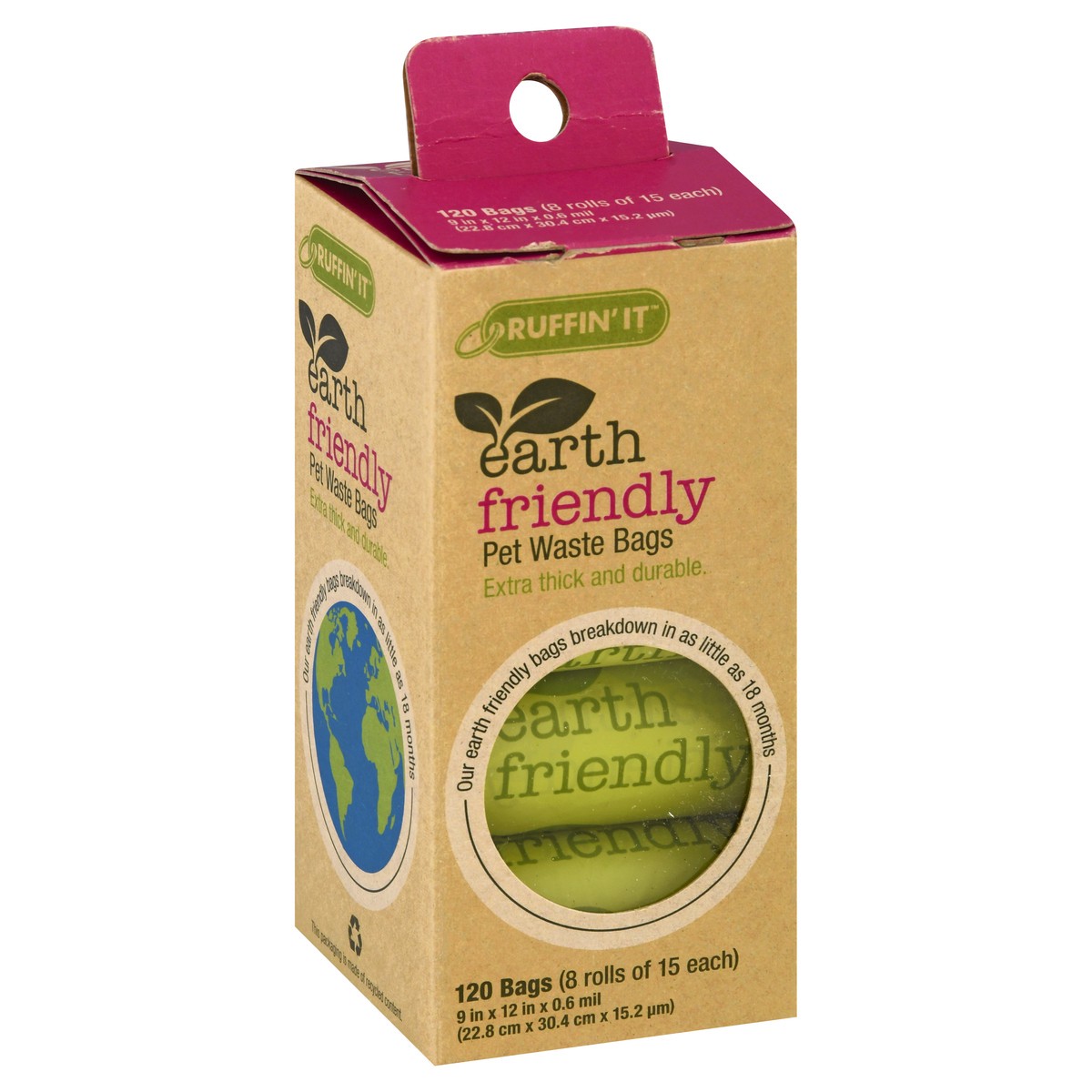 slide 6 of 9, Ruffin' It Earth Friendly Pet Waste Bags 120 ea, 120 ct