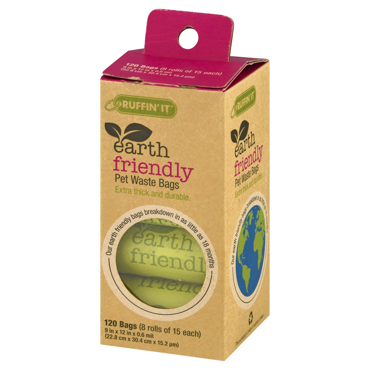 slide 2 of 9, Ruffin' It Earth Friendly Pet Waste Bags 120 ea, 120 ct