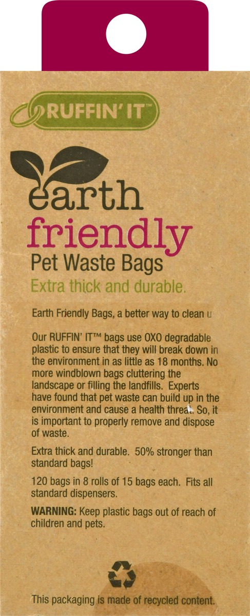 slide 7 of 9, Ruffin' It Earth Friendly Pet Waste Bags 120 ea, 120 ct