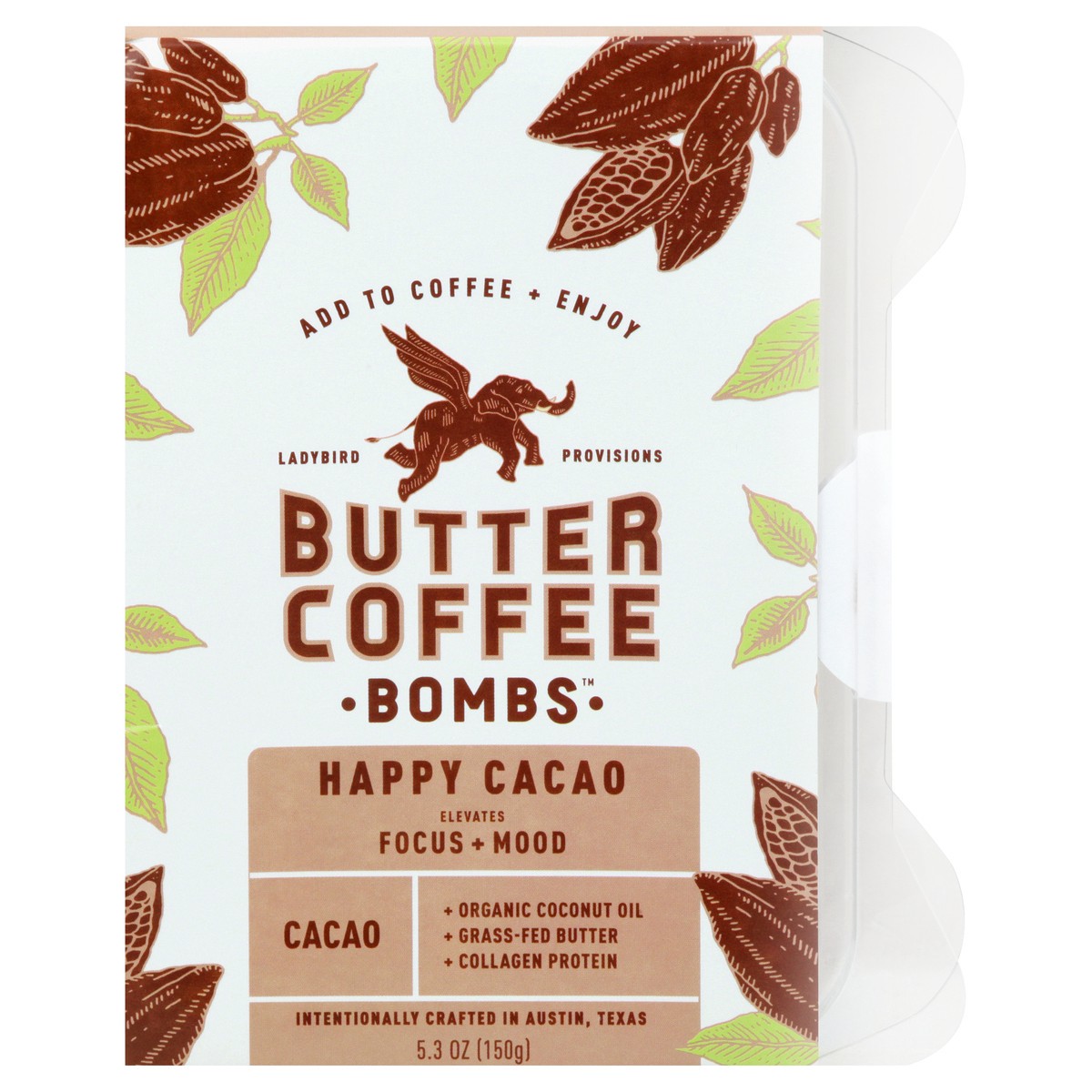 slide 1 of 13, Butter Coffee Bombs Happy Cacao Coffee 5.3 oz, 6 ct