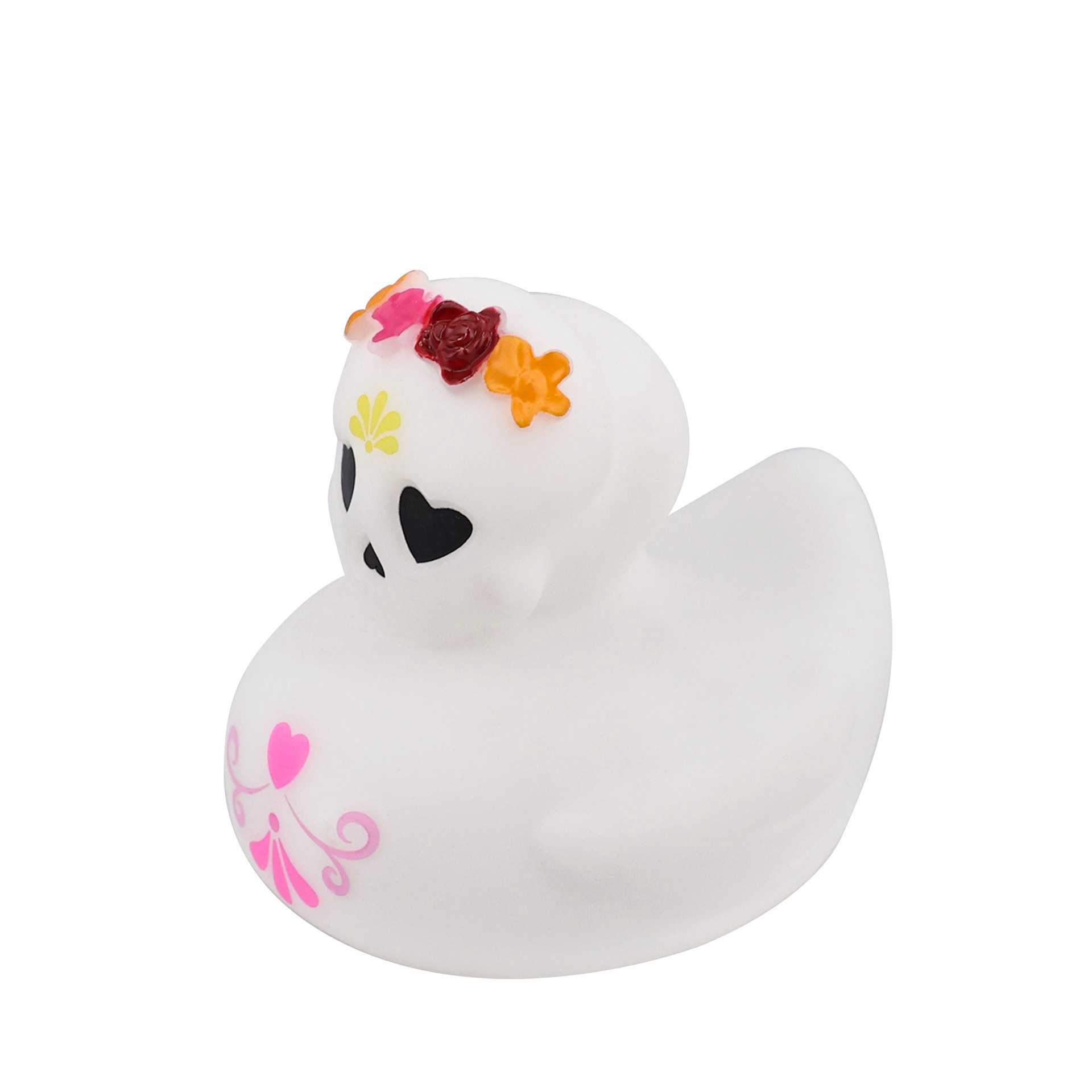 slide 3 of 3, 3.75" Sugar Skull Rubber Duck By Creatology, 3.6 in x 3 in x 3.7 in