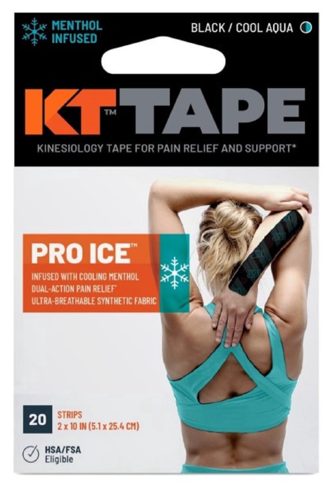 slide 1 of 1, Kt Tape Menthol Infused Pro Ice Strips - Black, 20 ct