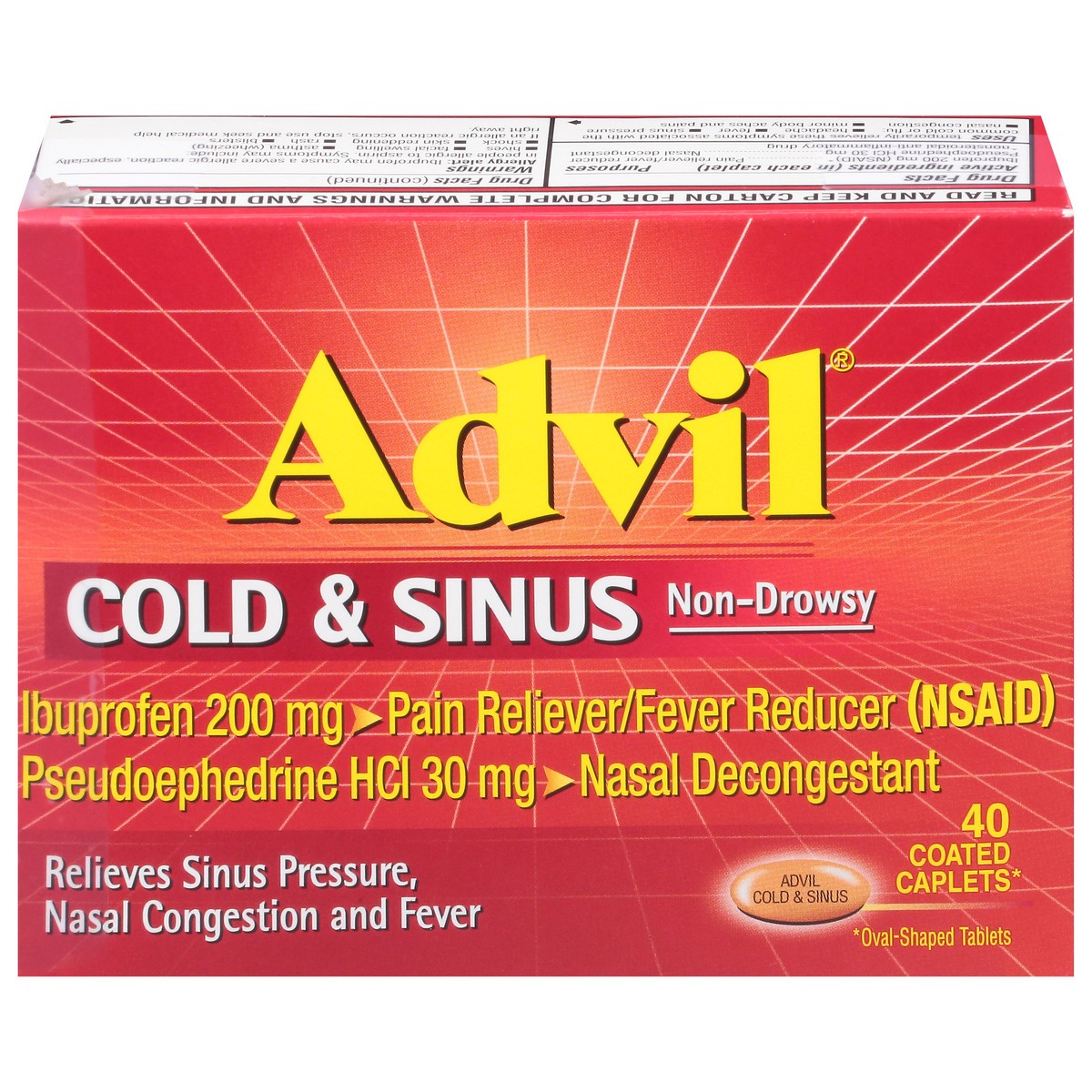 slide 1 of 9, Advil Cold/Sinus Caplets, 