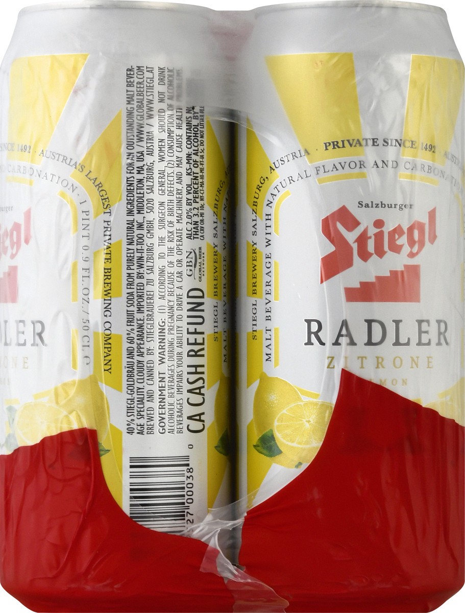 slide 6 of 11, Stiegl Zitrone Lemon Radler, 67.6 fl oz