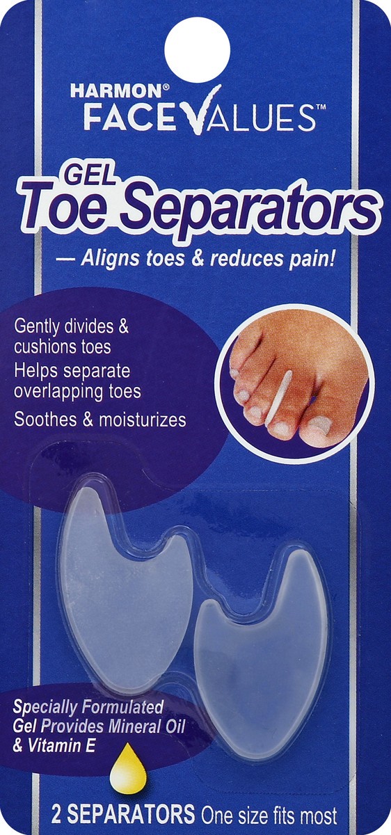 slide 2 of 2, Harmon Face Values Gel Toe Separators, 2 ct