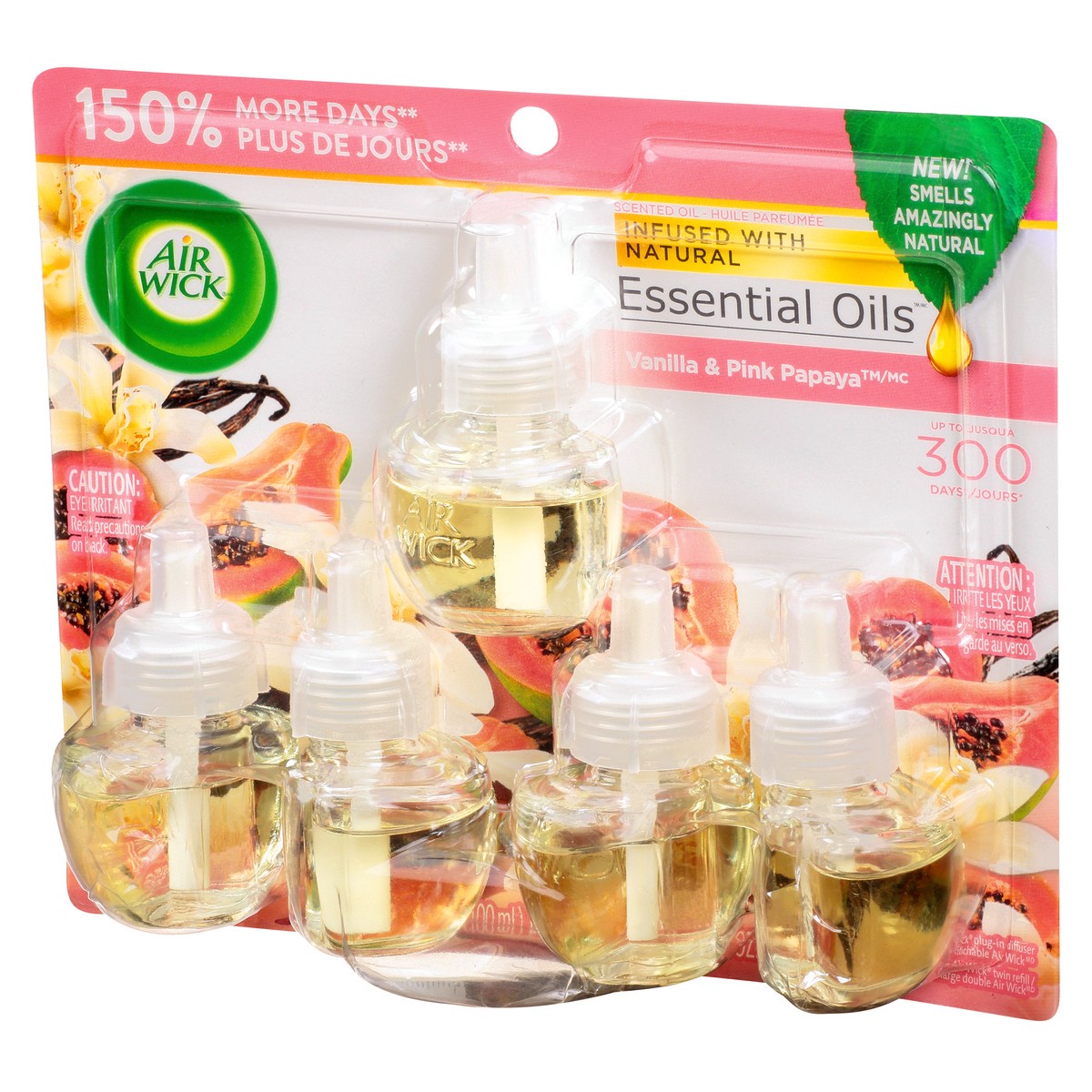 slide 6 of 9, Air Wick Essential Oils Vanilla & Pink Papaya Scented Oil Refills 5 ea, 5 ct