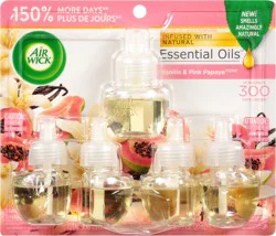 Air Wick Plug in Scented Oil Refill, 5ct, Vanilla and Pink Papaya, Air Freshener, Essential Oils