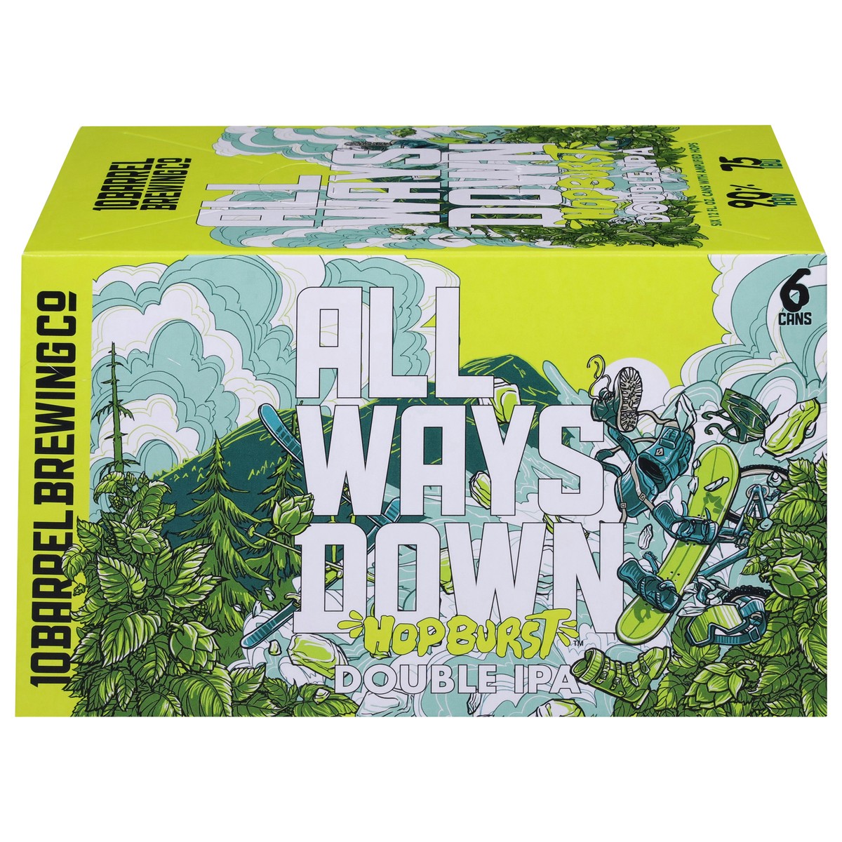 slide 1 of 4, 10 Barrel Brewing Co. Double IPA All Ways Down Hopburst Beer Can 6 ea, 6 ct; 12 fl oz