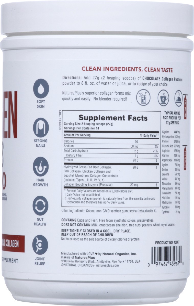 slide 12 of 12, Nature's Plus Chocolate Collagen Peptides 0.83 lb, 0.83 lb