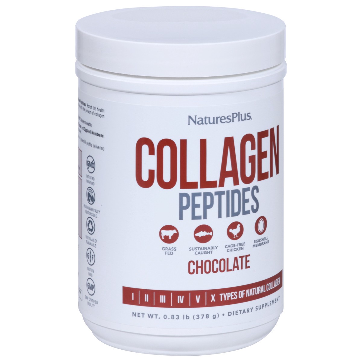 slide 4 of 12, Nature's Plus Chocolate Collagen Peptides 0.83 lb, 0.83 lb