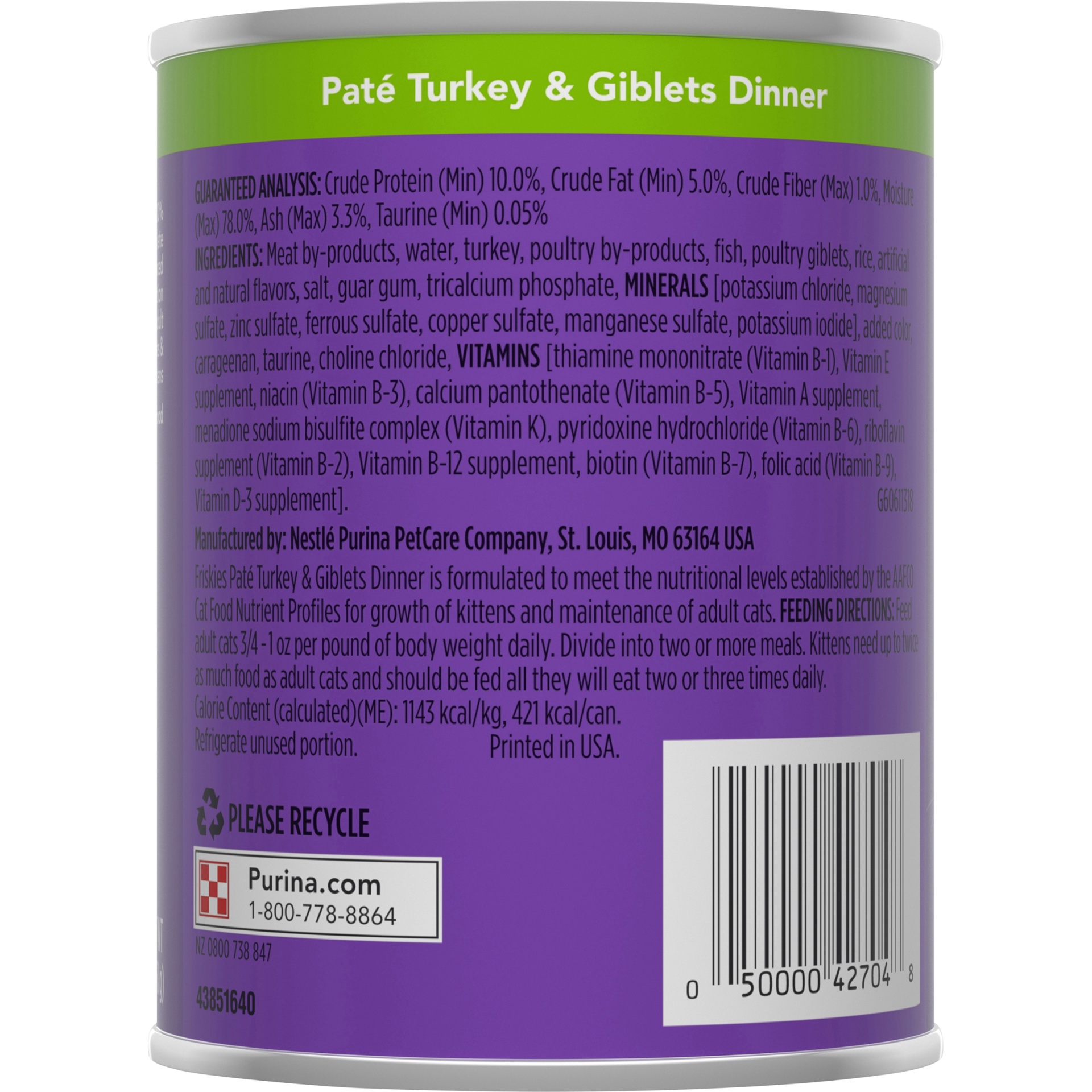 slide 6 of 7, Friskies Pate Turkey & Giblet Wet Cat Food, 13 oz