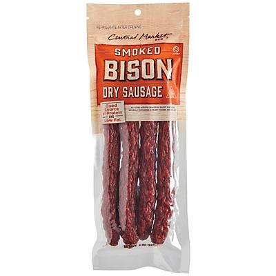 slide 1 of 1, Central Market Bison Sausage Semi Dry, 4 oz