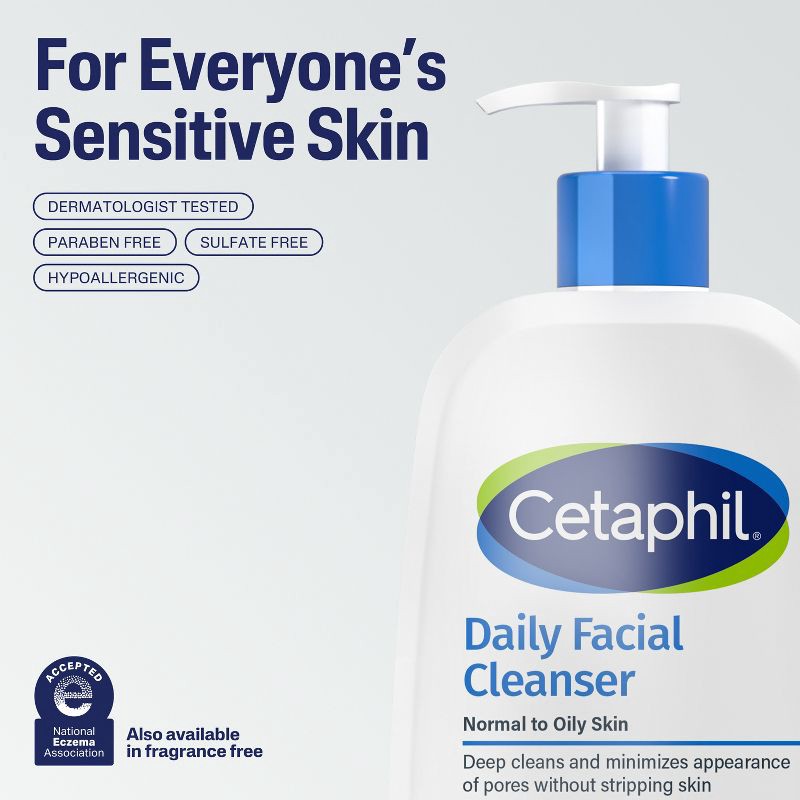 slide 7 of 8, Cetaphil Daily Facial Cleanser - 8 fl oz, 8 fl oz
