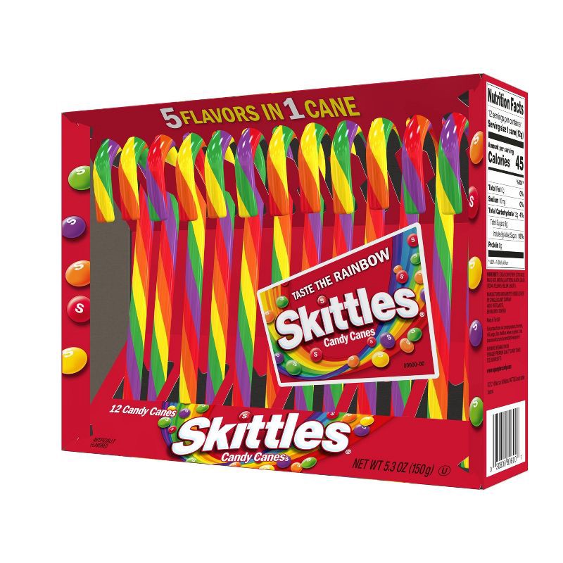 slide 3 of 4, Skittles Christmas Candy Canes - 5.3oz/12ct, 5.3 oz, 12 ct