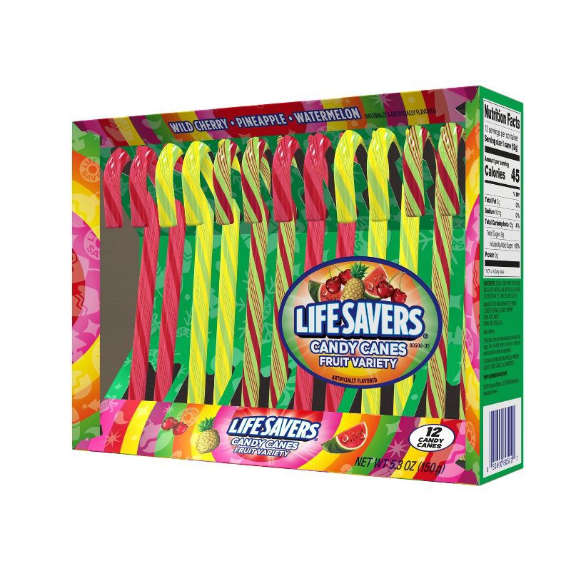 slide 3 of 6, Life Savers Lifesavers Christmas Candy Canes - 5.3oz/12ct, 5.3 oz, 12 ct