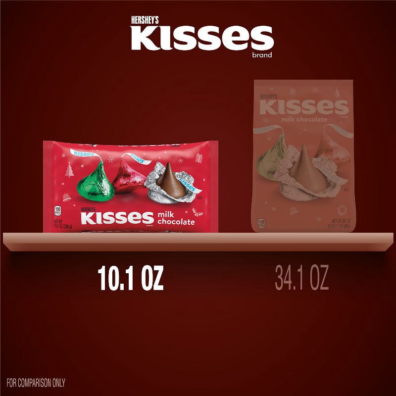 slide 7 of 7, HERSHEY's Kisses Milk Chocolate Christmas Candy Bag - 10.1oz, 10.1 oz