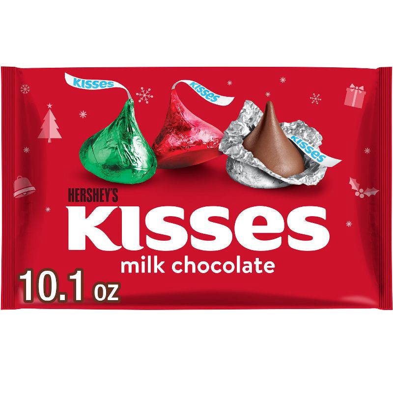 slide 1 of 7, HERSHEY's Kisses Milk Chocolate Christmas Candy Bag - 10.1oz, 10.1 oz