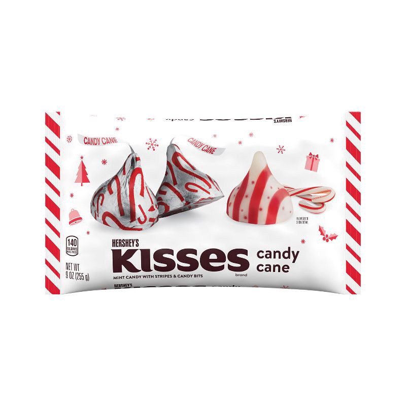 slide 2 of 7, Hershey's Kisses Christmas Candy Cane Flavored Candy - 9oz, 9 oz