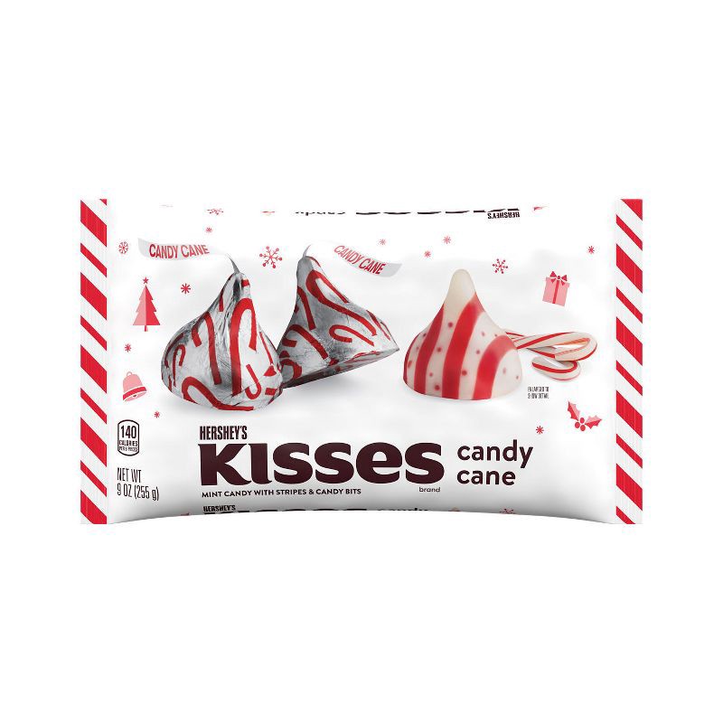 slide 2 of 7, HERSHEY's Kisses Christmas Candy Cane Flavored Candy - 9oz, 9 oz