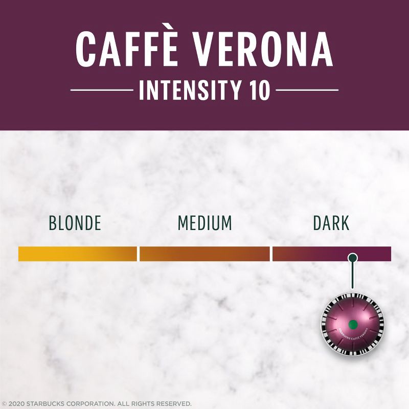 slide 3 of 8, Starbucks by Nespresso Vertuo Line Pods Dark Roast Coffee Caffe Verona - 8ct, 8 ct