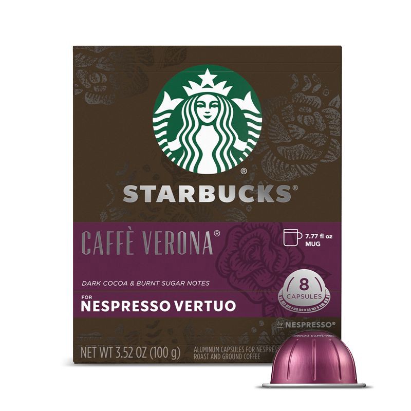 slide 1 of 8, Starbucks by Nespresso Vertuo Line Pods Dark Roast Coffee Caffe Verona - 8ct, 8 ct