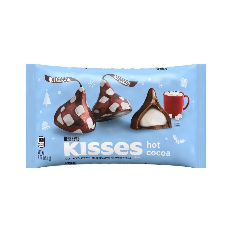 slide 2 of 7, HERSHEY's Kisses Christmas Hot Cocoa Flavored Milk Chocolate Candy - 9oz, 9 oz