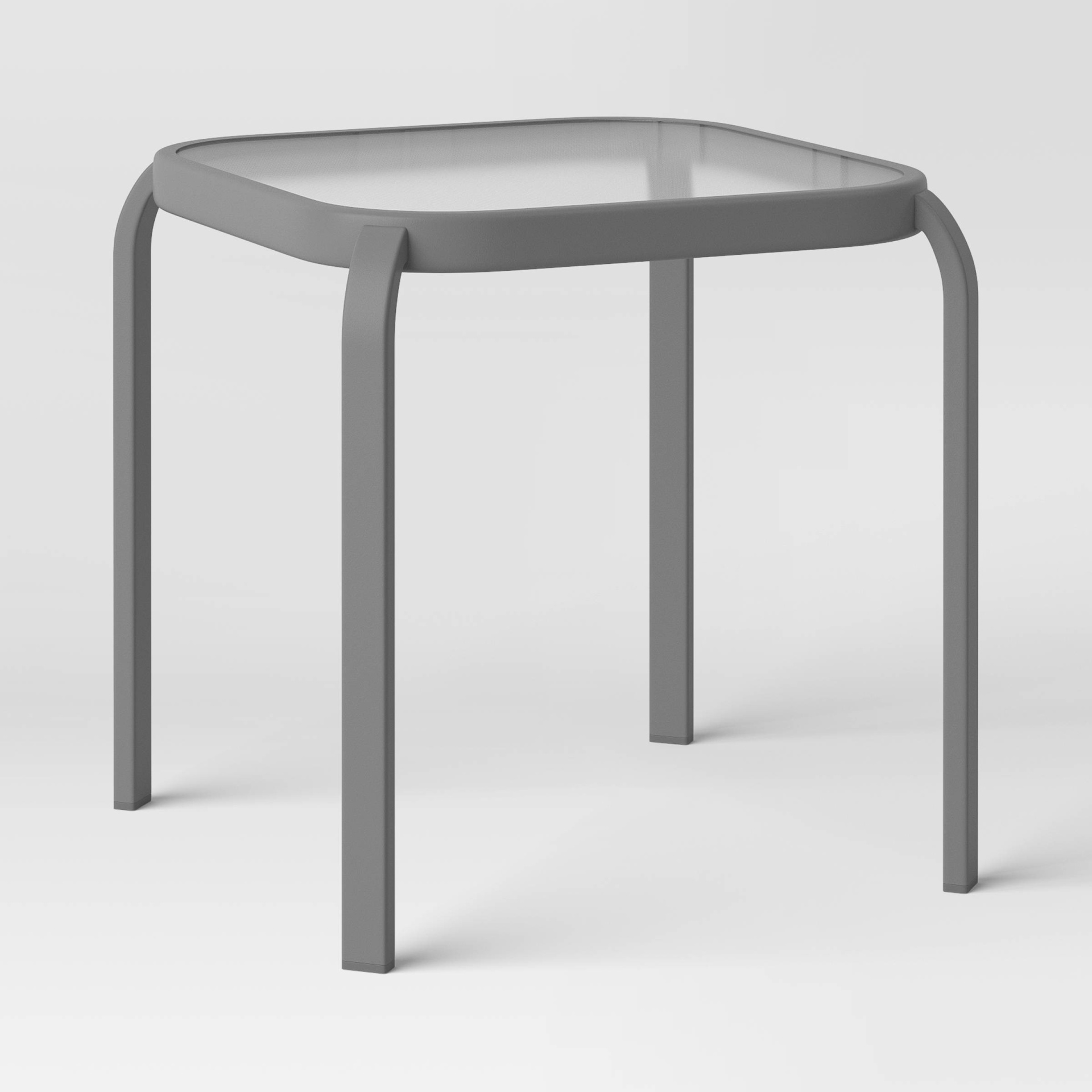 slide 1 of 5, Glass Patio Side Table - Gray - Room Essentials, 1 ct
