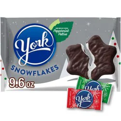 York Christmas Dark Chocolate Peppermint Patties Snowflakes Candy - 9.6oz