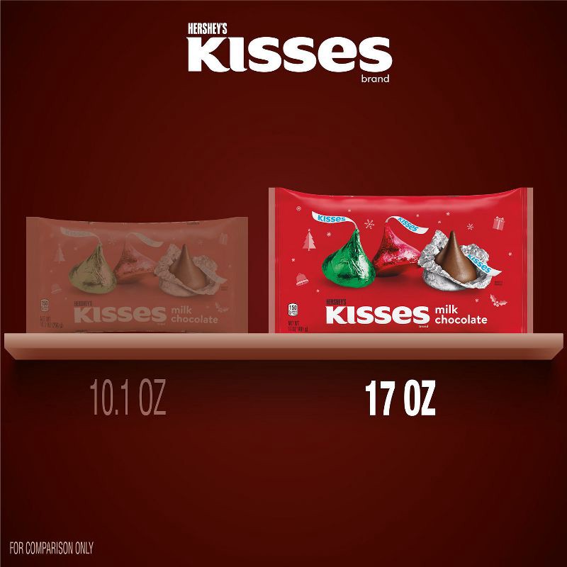slide 6 of 7, HERSHEY's Kisses Milk Chocolate Christmas Candy - 17oz, 17 oz