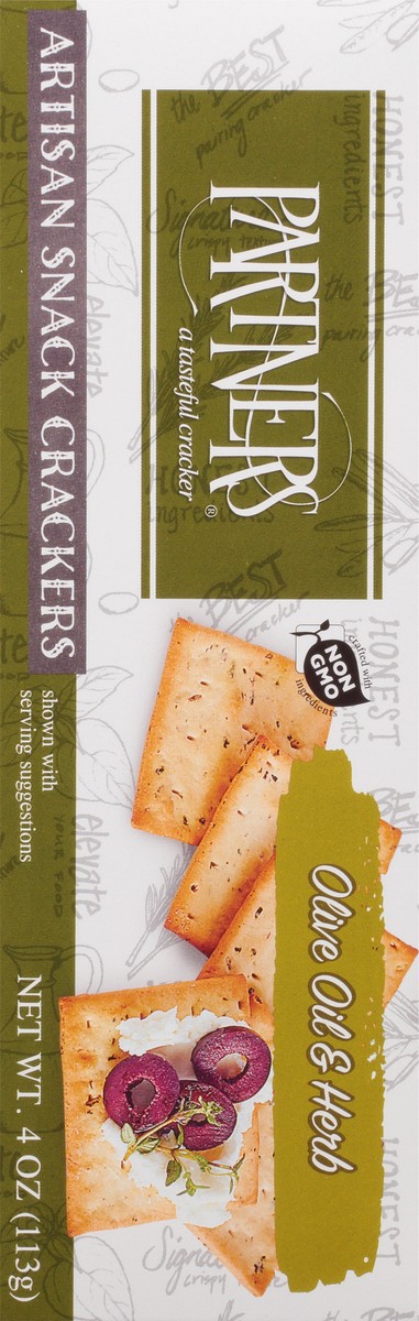 slide 2 of 9, Partners Artisan Olive Oil & Herb Snack Crackers 4 oz, 4 oz