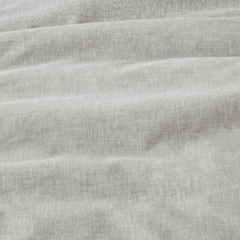 slide 2 of 5, Hearth & Hand with Magnolia 3pc Full/Queen Linen Blend Duvet Set Jet Gray - Hearth & Hand™ with Magnolia: Textured, Neutral Shade, Machine Washable, 3 ct