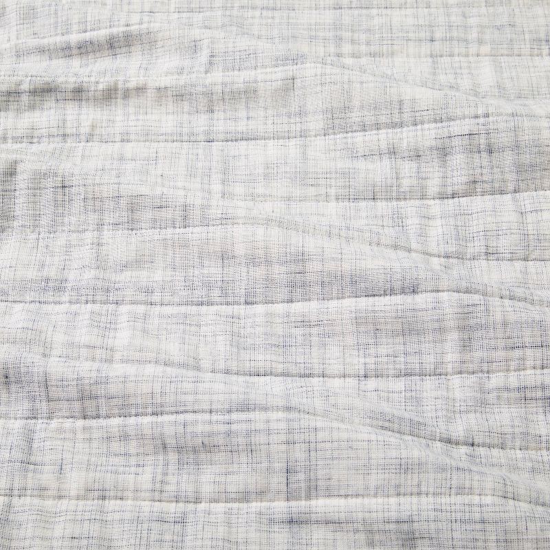 slide 2 of 4, Hearth & Hand with Magnolia King Channel Stitch Heathered Quilt Faded Blue - Hearth & Hand™ with Magnolia: Cotton Blend, Farmhouse Style, OEKO-TEX Certified, 1 ct