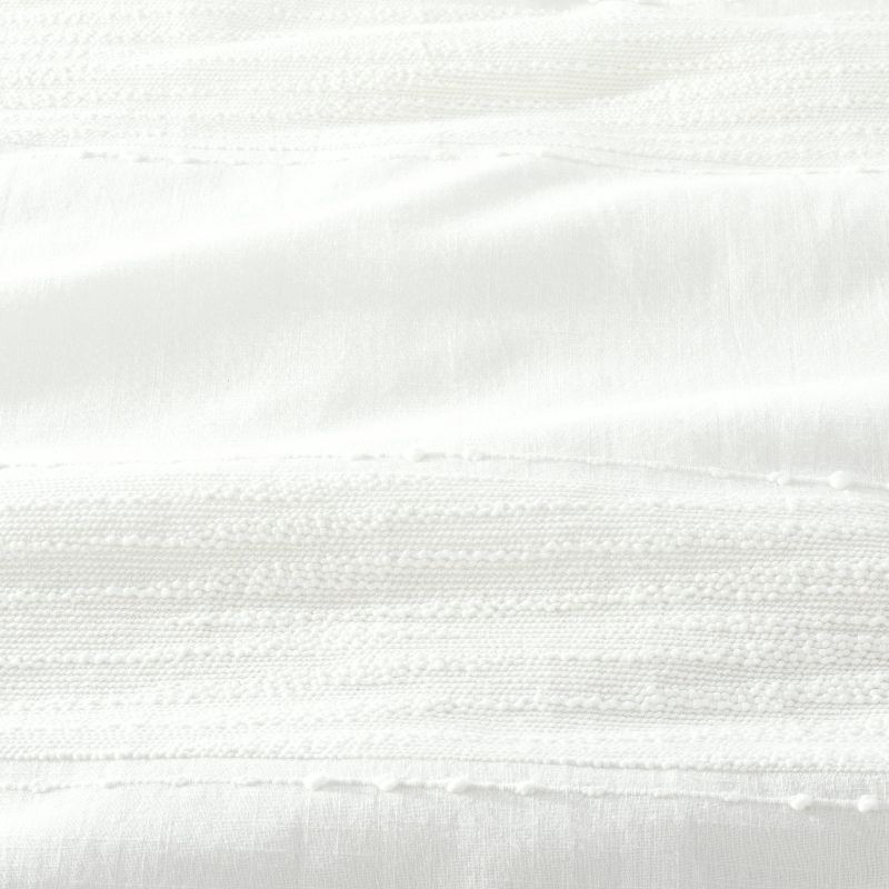 slide 2 of 4, Hearth & Hand with Magnolia 3pc Full/Queen Slub Center Stripe Comforter Set Sour Cream - Hearth & Hand™ with Magnolia: Cotton Dobby, OEKO-TEX Certified, 3 ct