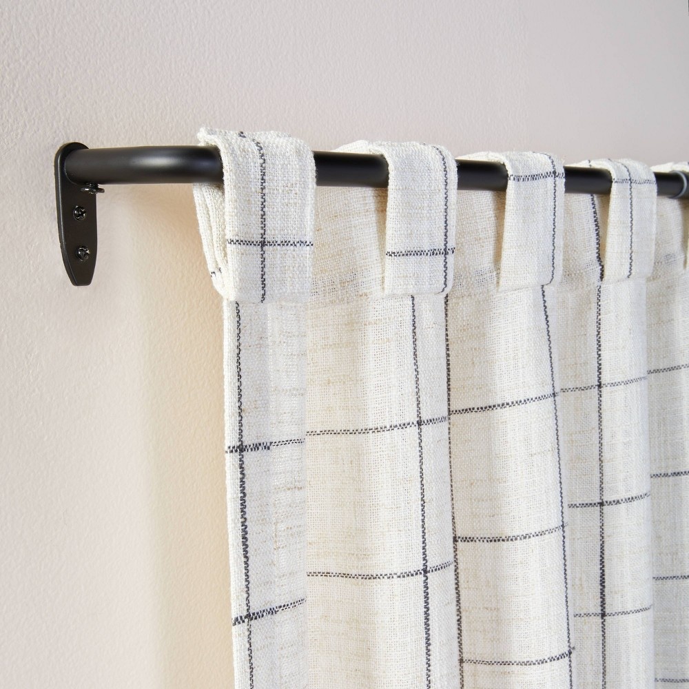 slide 5 of 6, 95" Modest Windowpane Plaid Curtain Panel Railroad Gray - Hearth & Hand with Magnolia, 1 ct