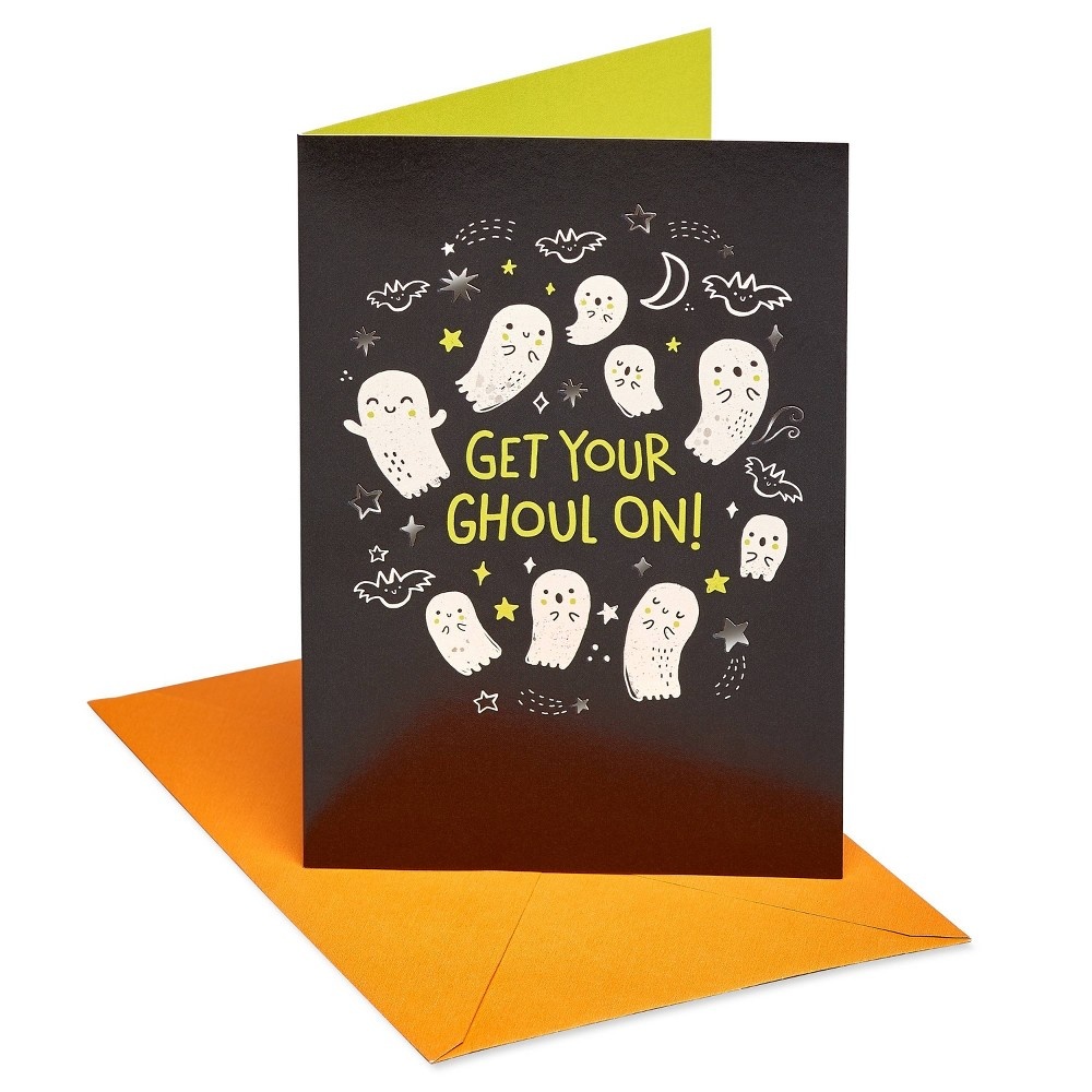 slide 2 of 7, Carlton Cards Halloween Cards Cellos Ghosts with Lettering, 6 ct