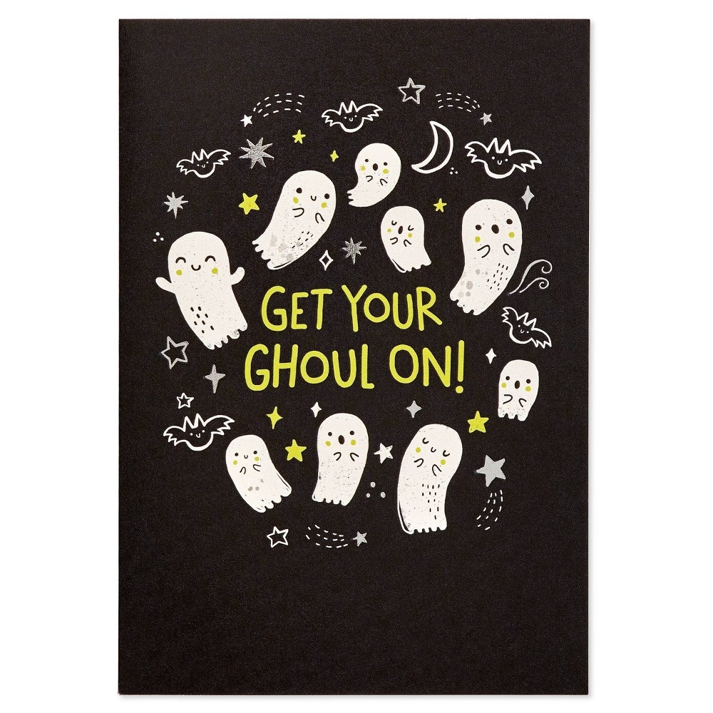 slide 7 of 7, Carlton Cards Halloween Cards Cellos Ghosts with Lettering, 6 ct