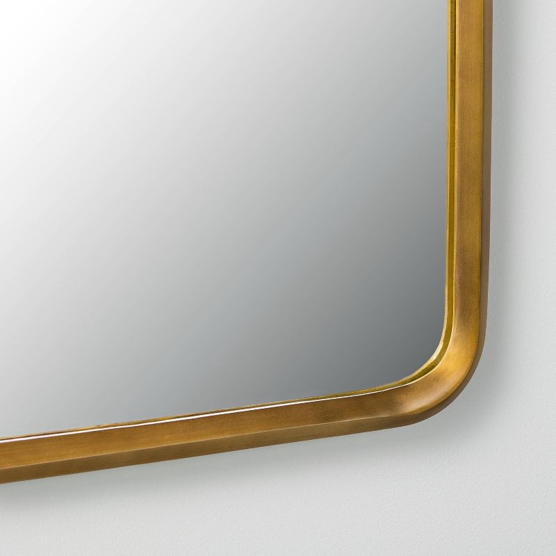slide 3 of 4, Arched Metal Frame Mirror Brass Finish - Hearth & Hand with Magnolia, 1 ct