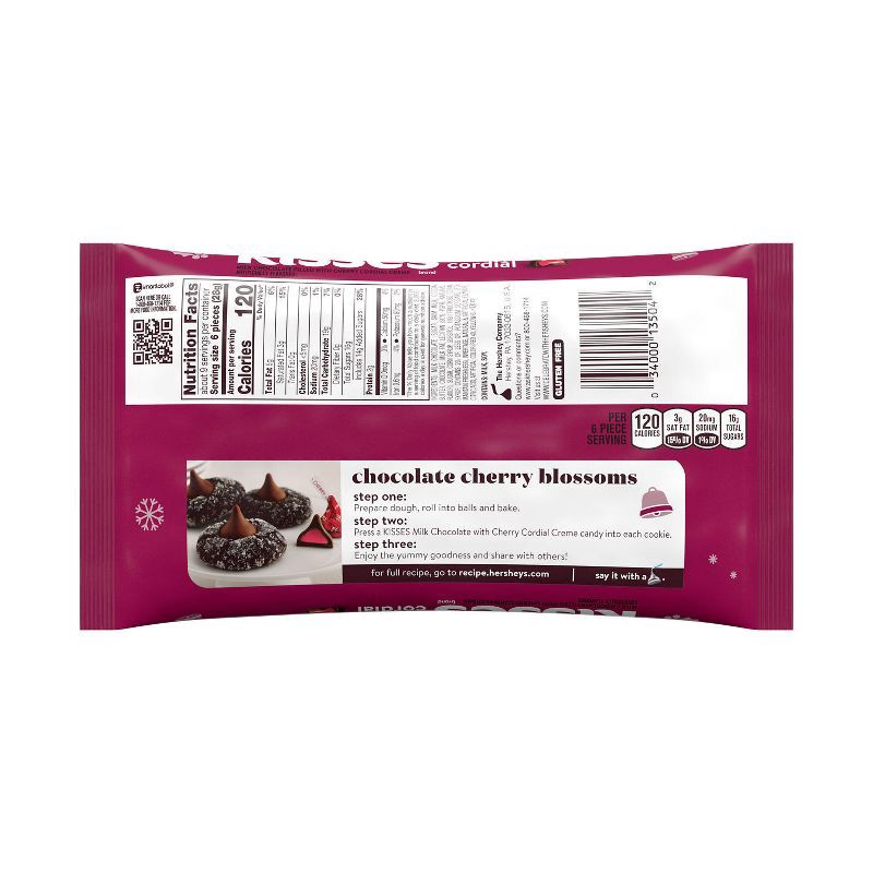 slide 4 of 7, HERSHEY's Kisses Cherry Cordial Flavored Milk Chocolate Christmas Candy - 9oz, 9 oz