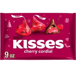 HERSHEY's Kisses Cherry Cordial Flavored Milk Chocolate Christmas Candy - 9oz