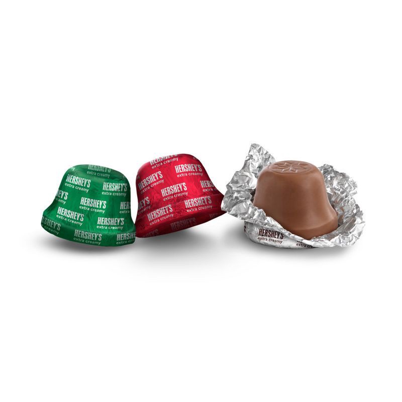slide 5 of 7, HERSHEY's Christmas Milk Chocolate Bells Candy Bag - 9oz, 9 oz