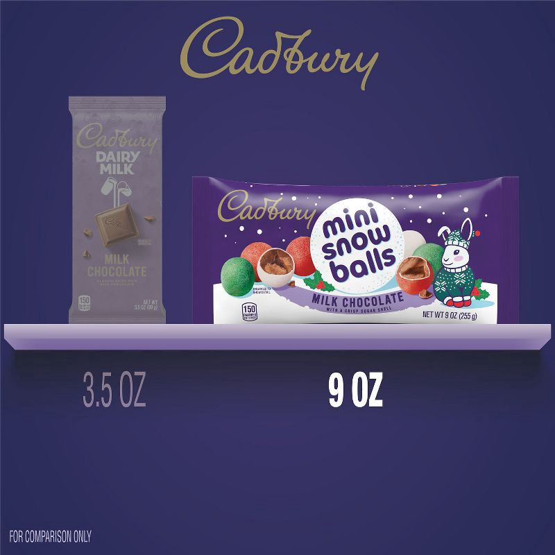 slide 7 of 7, Cadbury Christmas Milk Chocolate Crisp Sugar Shell Mini Snowballs Candy - 9oz, 9 oz