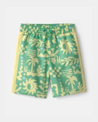 Carter's Boys Tropical Swim Trunks - Green/Yellow - Size 6