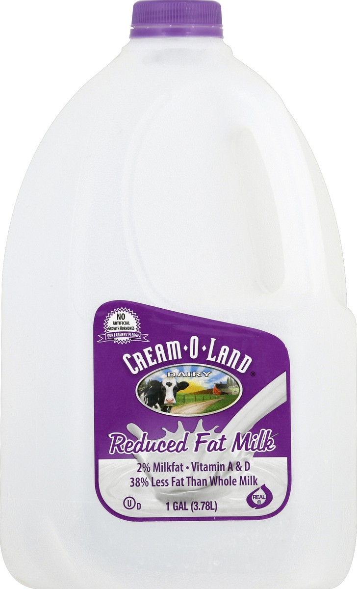 slide 1 of 6, Cream-O-Land Milk, Reduced Fat, 2% Milkfat, 128 fl oz