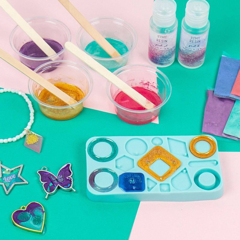 slide 3 of 7, D.I.Y. Resin Jewelry Studio - STMT: Jewelry Making Kit with Beads, Resin Charms, Glitter & Instructions for Adults, 1 ct