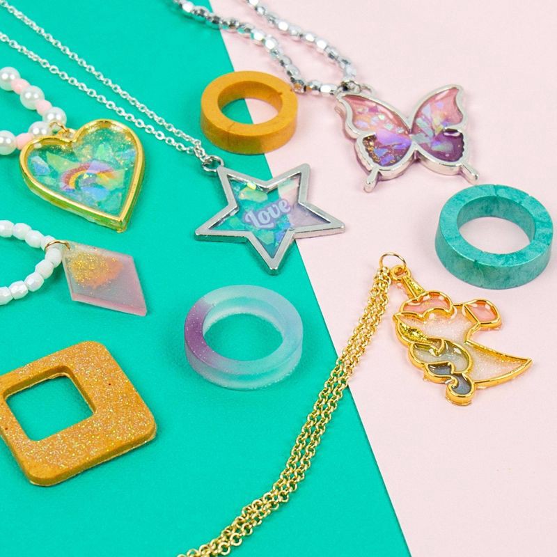 slide 5 of 7, D.I.Y. Resin Jewelry Studio - STMT: Jewelry Making Kit with Beads, Resin Charms, Glitter & Instructions for Adults, 1 ct