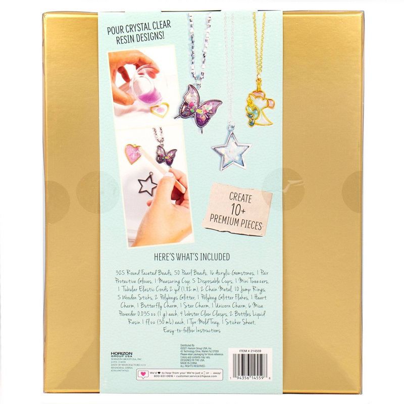 slide 7 of 7, D.I.Y. Resin Jewelry Studio - STMT: Jewelry Making Kit with Beads, Resin Charms, Glitter & Instructions for Adults, 1 ct