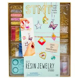 D.I.Y. Resin Jewelry Studio - STMT: Jewelry Making Kit with Beads, Resin Charms, Glitter & Instructions for Adults
