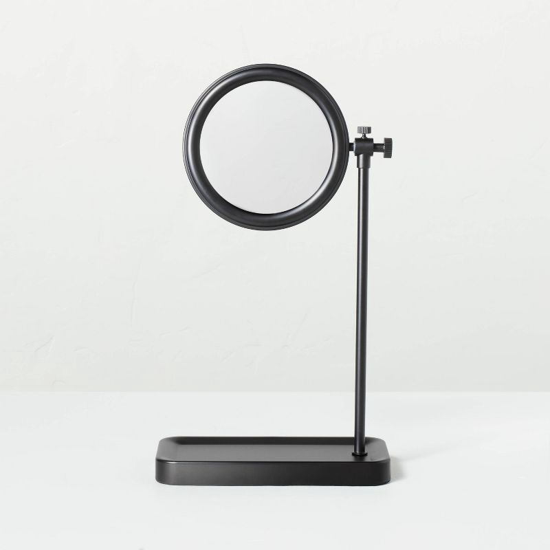 slide 4 of 4, Hearth & Hand with Magnolia Two-Sided Vanity Mirror with Tray Base Matte Black - Hearth & Hand™ with Magnolia, 1 ct