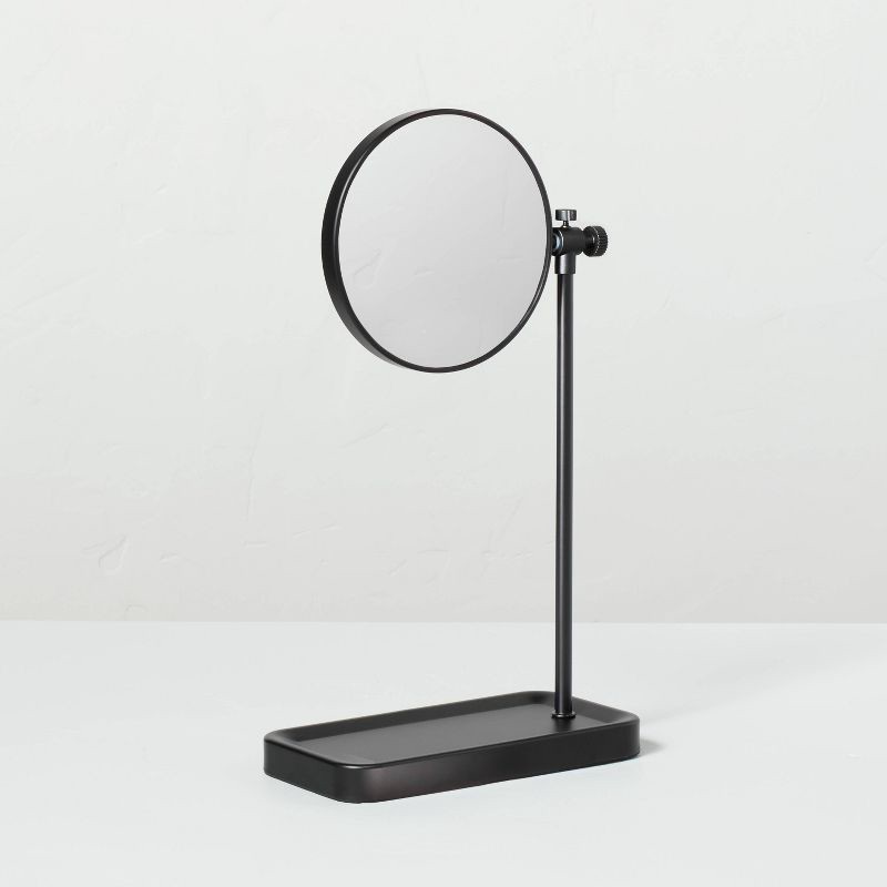 slide 1 of 4, Hearth & Hand with Magnolia Two-Sided Vanity Mirror with Tray Base Matte Black - Hearth & Hand™ with Magnolia, 1 ct
