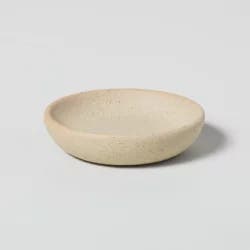 Sandy Textured Ceramic Round Trinket Dish Natural - Hearth & Hand with Magnolia